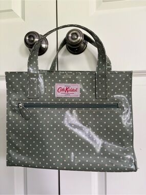 Cath Kidston Sage Green Polka Dot Oilcloth Tote